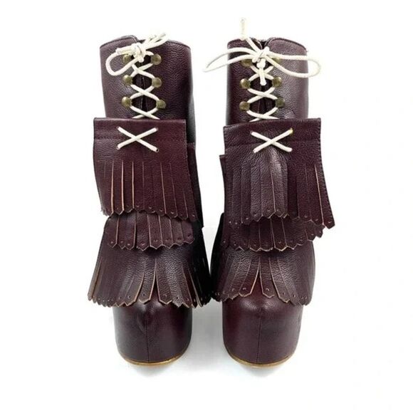 New Irregular Choice Carnaby Bond Red SKY HIGH Platform Brogue Boot Size 6 - Picture 2 of 15